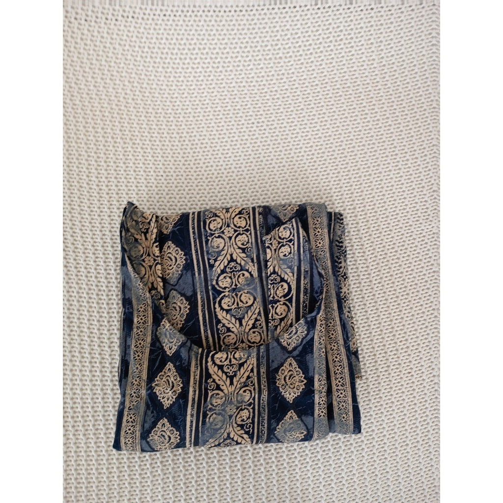 Marks & Spencer Vintage Maxi Dress Blue Paisley Boho Effortless Sleeveless M