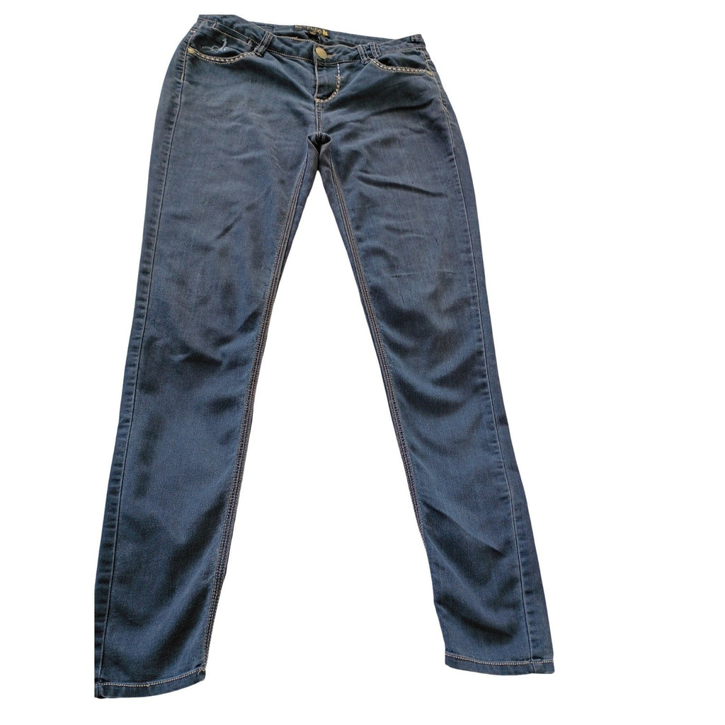 VTG Kouture Kimora Lee Simmons Y2K McBling Embroidered Jeans Dark W28x29 Low Ris