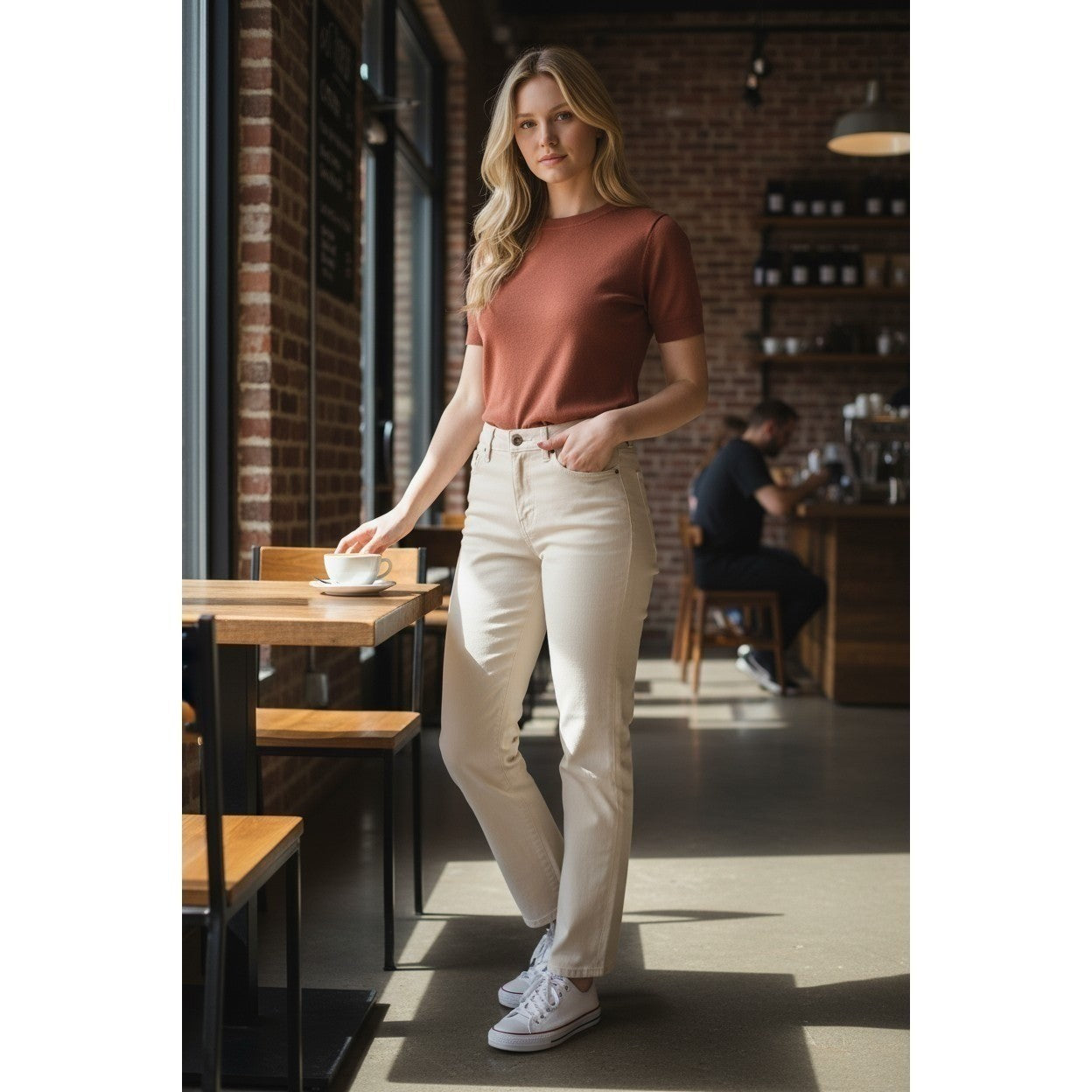 Sanctuary Denim NWOT Cream Beige Straight Leg Jeans Size 28x28 Classic $129
