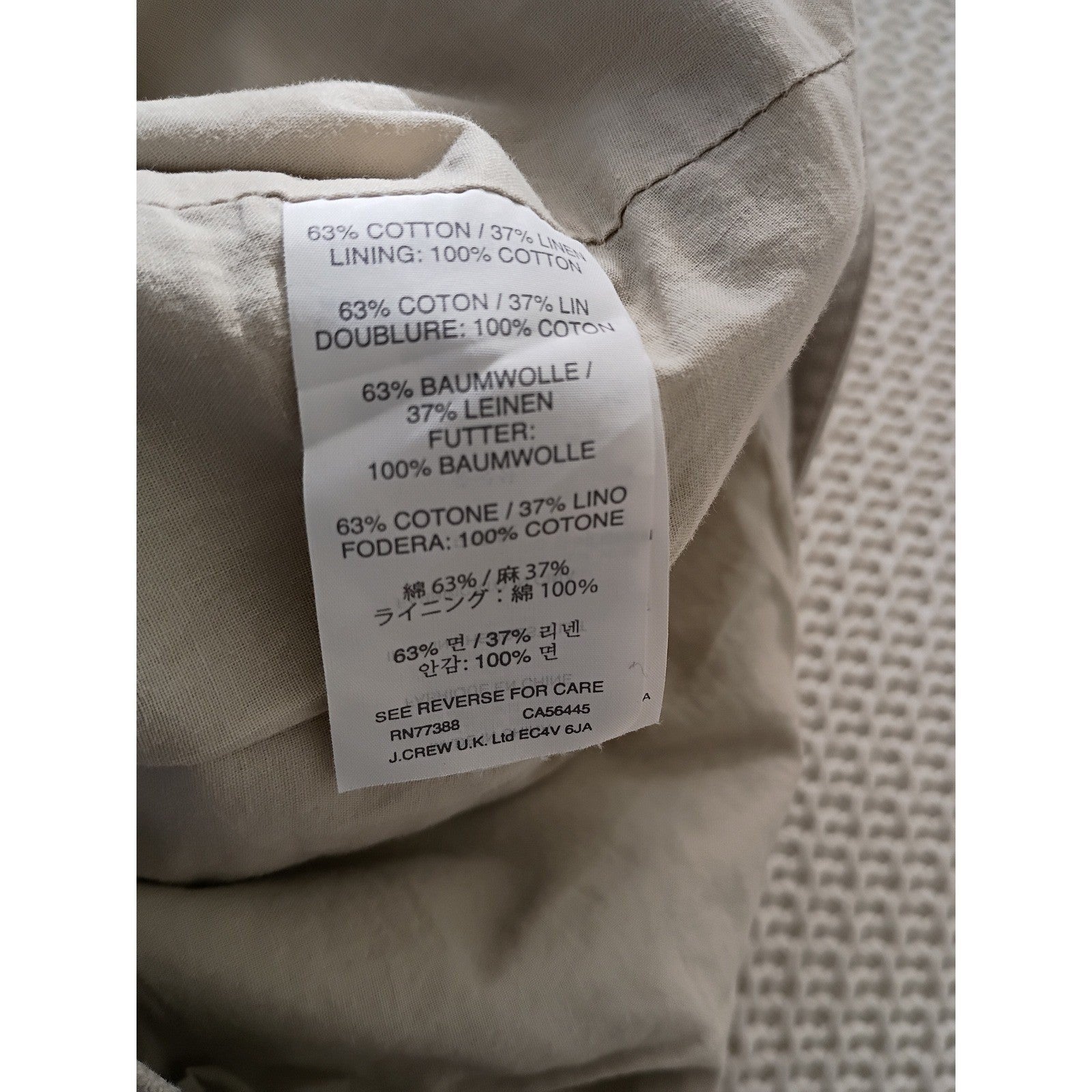 J Crew Canvas Mini Skirt Zip Front Pockets Khaki Tan Linen Blend Size 2 W26-27