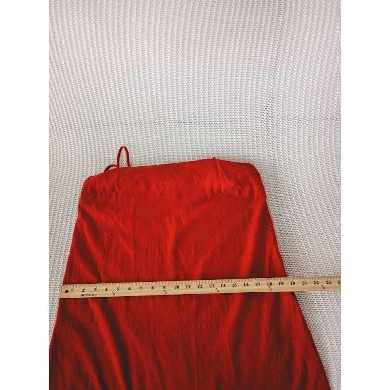 GAP Red Linen Blend Slip Dress Square Neck Mini Adjustable Straps Coastal Chic