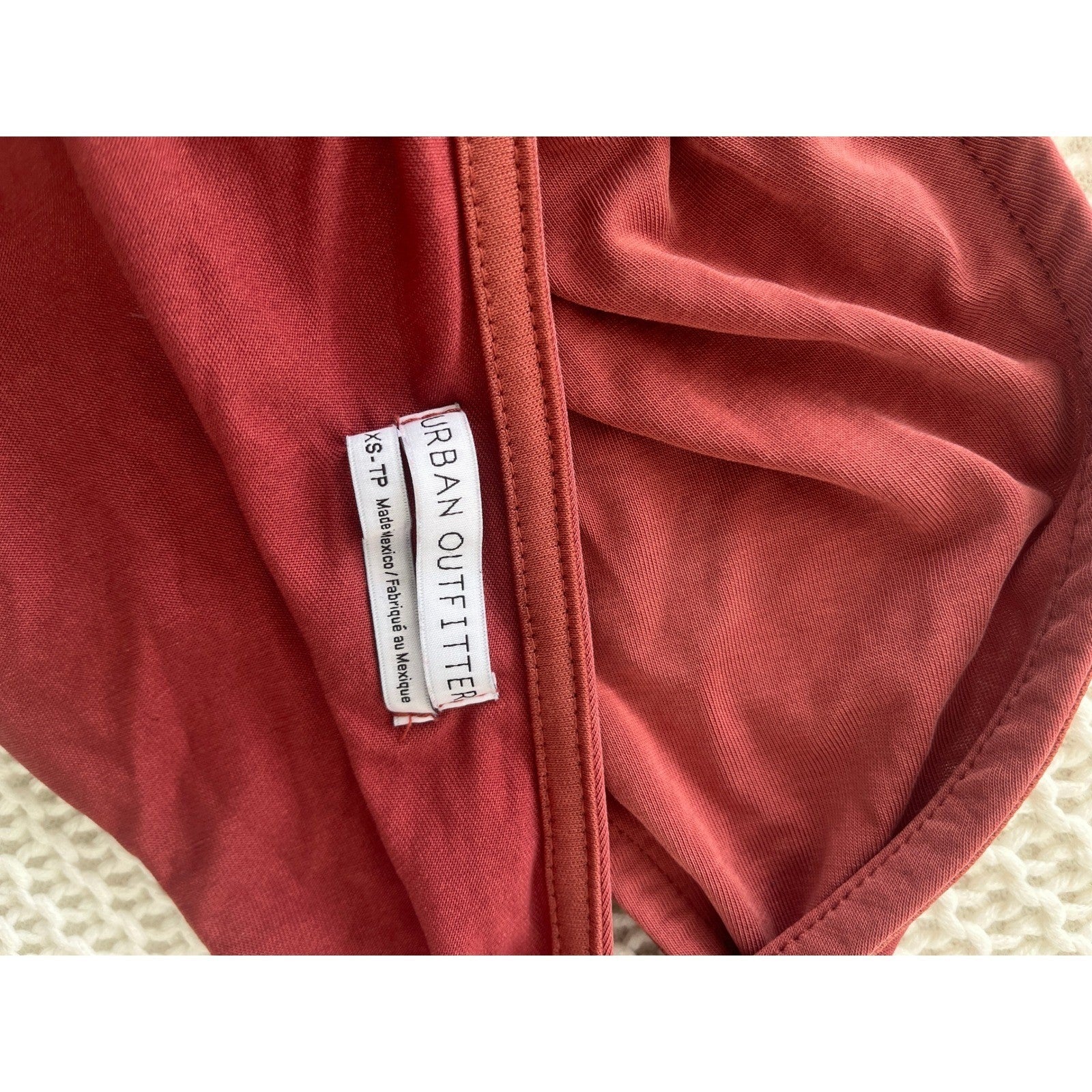 Urban Outfitters Rust Red Ruched Halter Neck Tank Top XS Y2K Aesthetic Retro