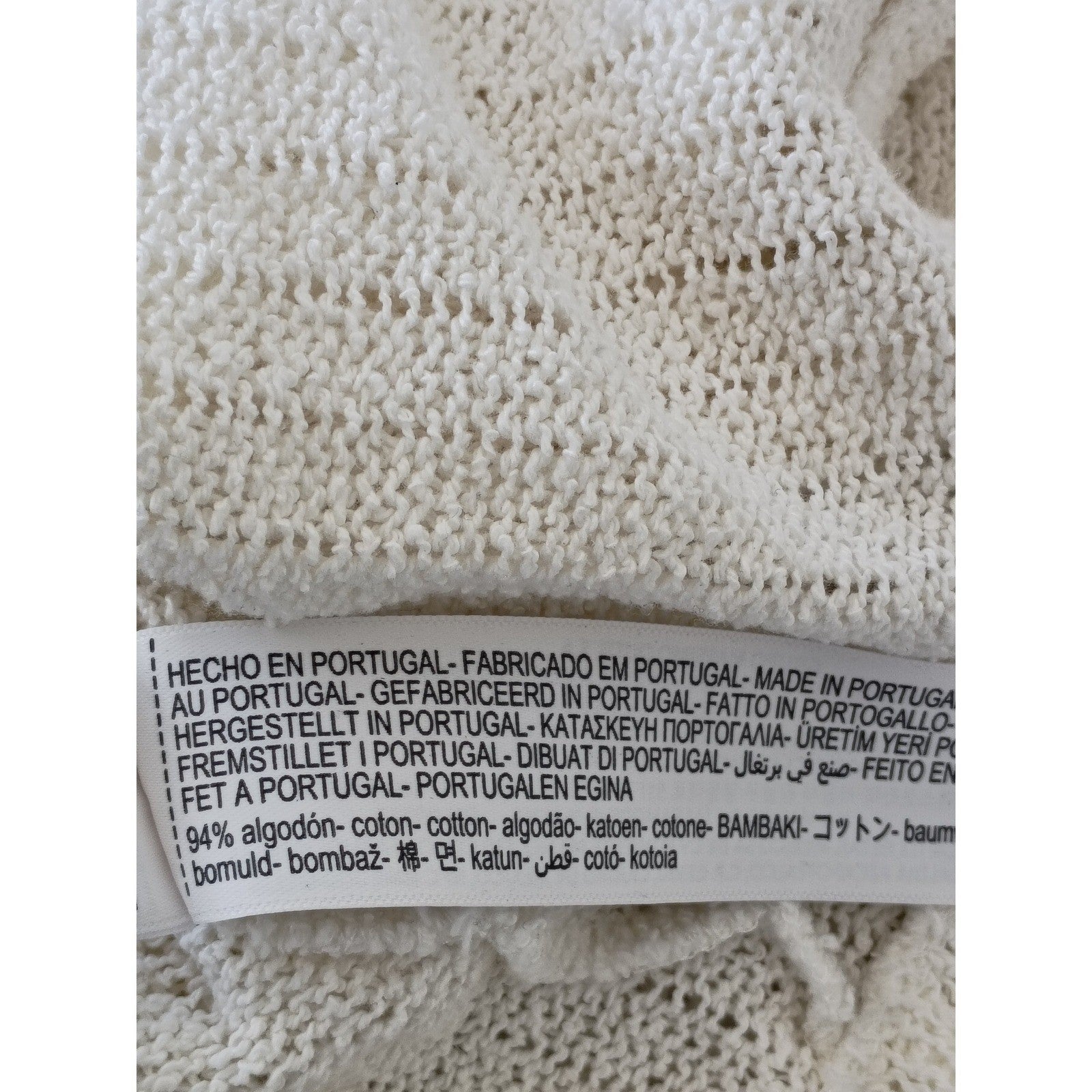 Massimo Dutti Cream Ribbed Mesh Knit Tank Top Scoop Neck Cotton Minimalist S