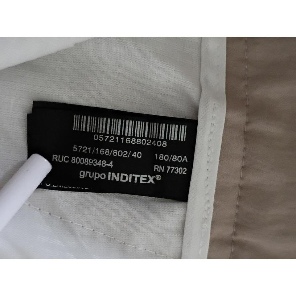 ZARA NWT Beige Linen Blend Wide Leg Trousers High Rise Button Fly 31 Minimalist