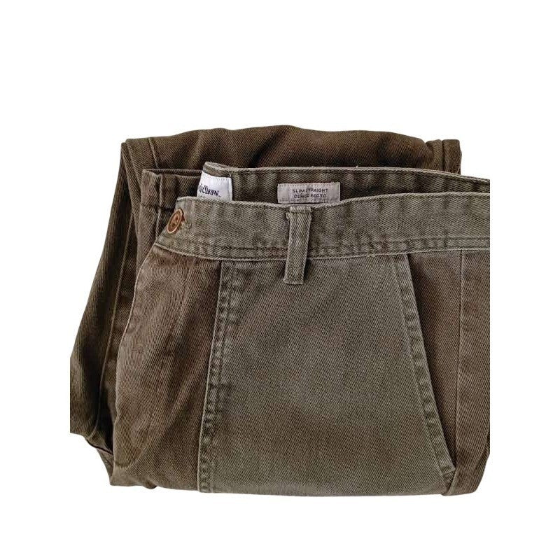 Goodfellow Co Slim Straight Cargo Pants Olive Green 100% Cotton Mens 32W 30L