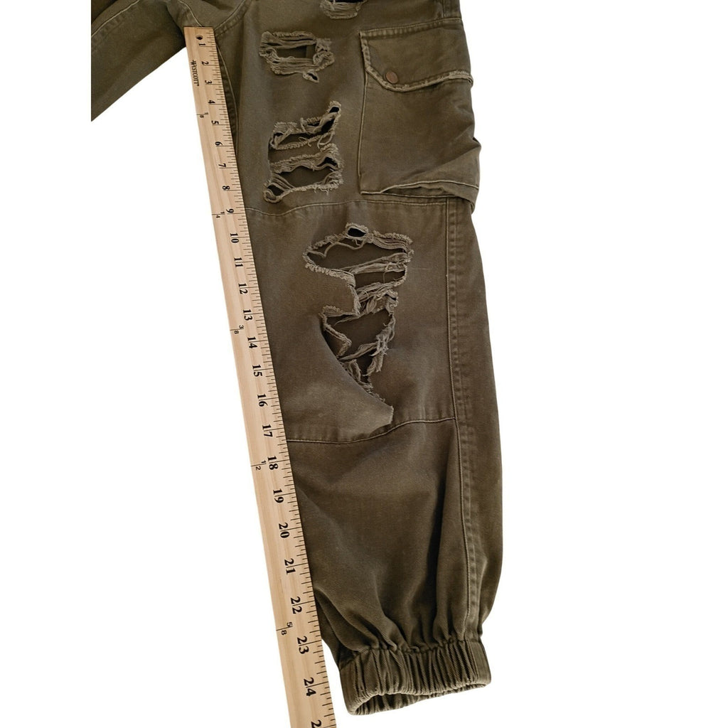 CARMAR CARMAR Olive Green Distressed Cargo Pants Size 26 VTG Grunge Style
