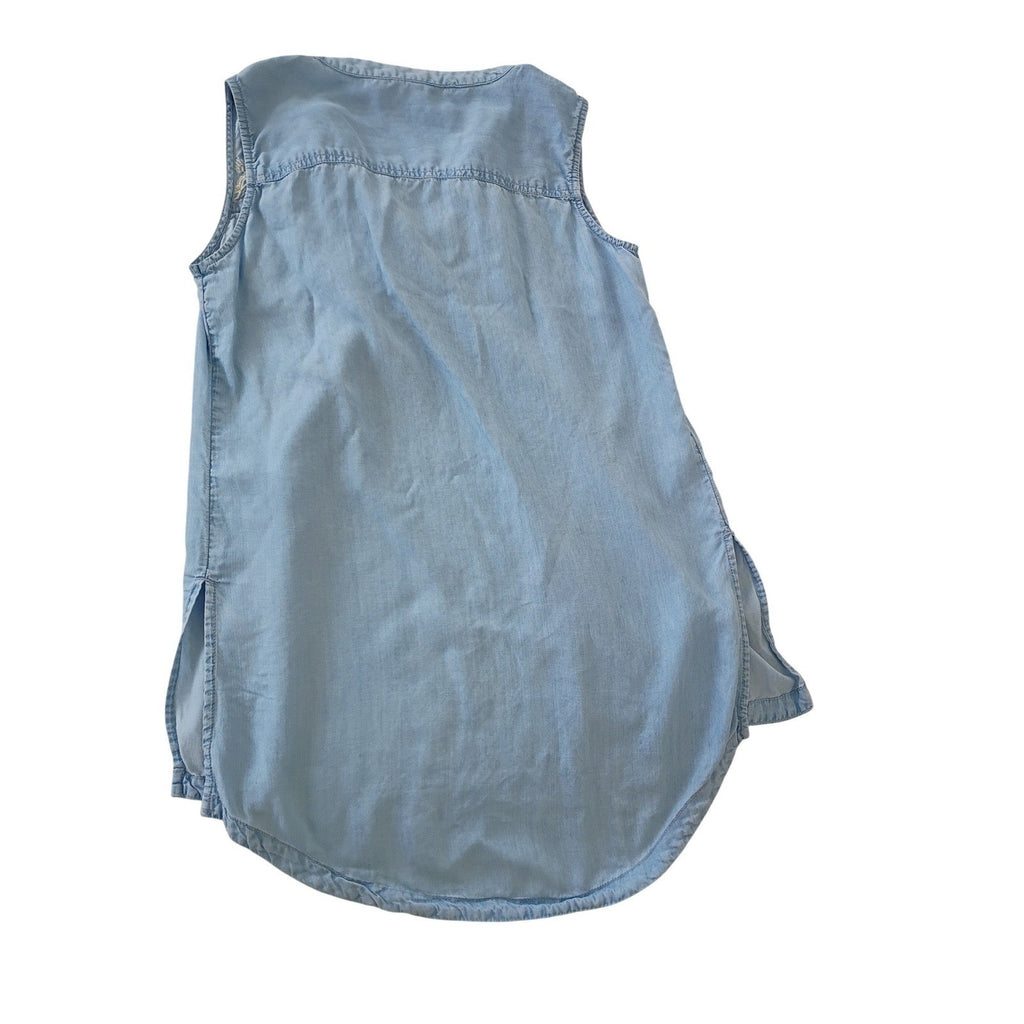American Rag Cie Light Blue Chambray Embroidered Tunic Shirt Size Small