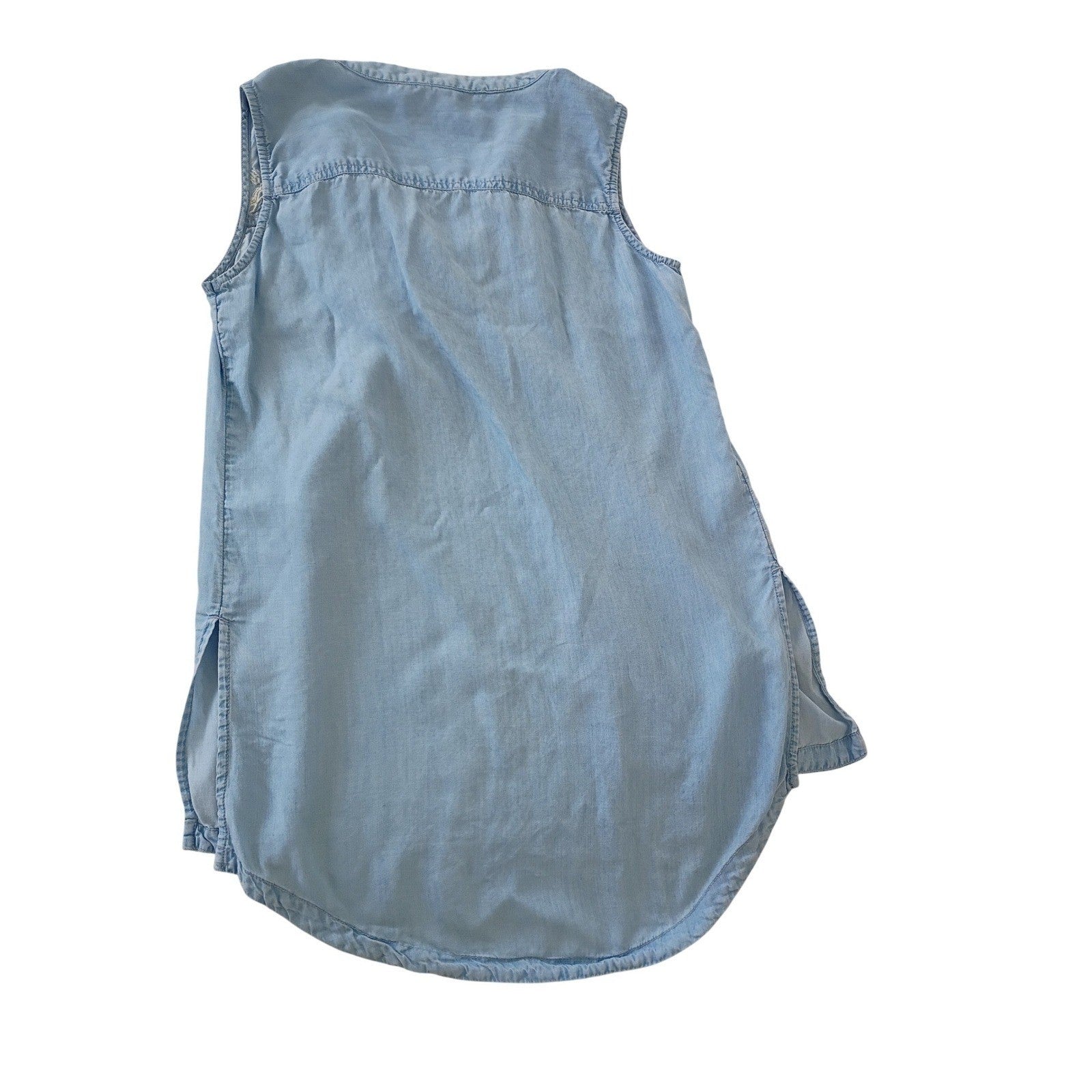 American Rag Cie Light Blue Chambray Embroidered Tunic Shirt Size Small