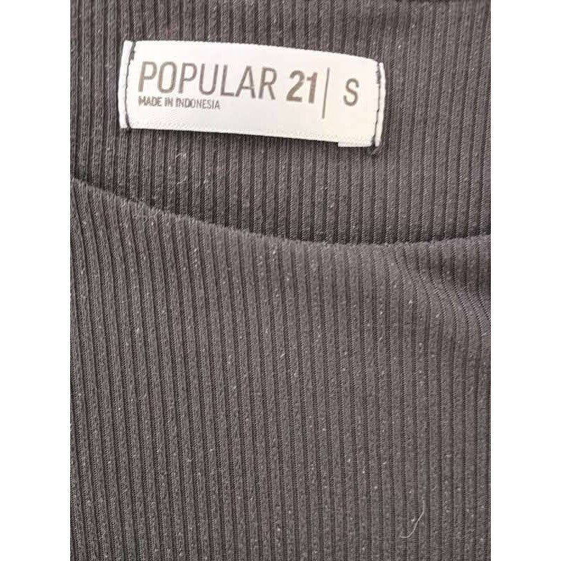 Popular 21 Black Ribbed Sleeveless Bodysuit S Goth Grunge Crew Neck Snap Closure