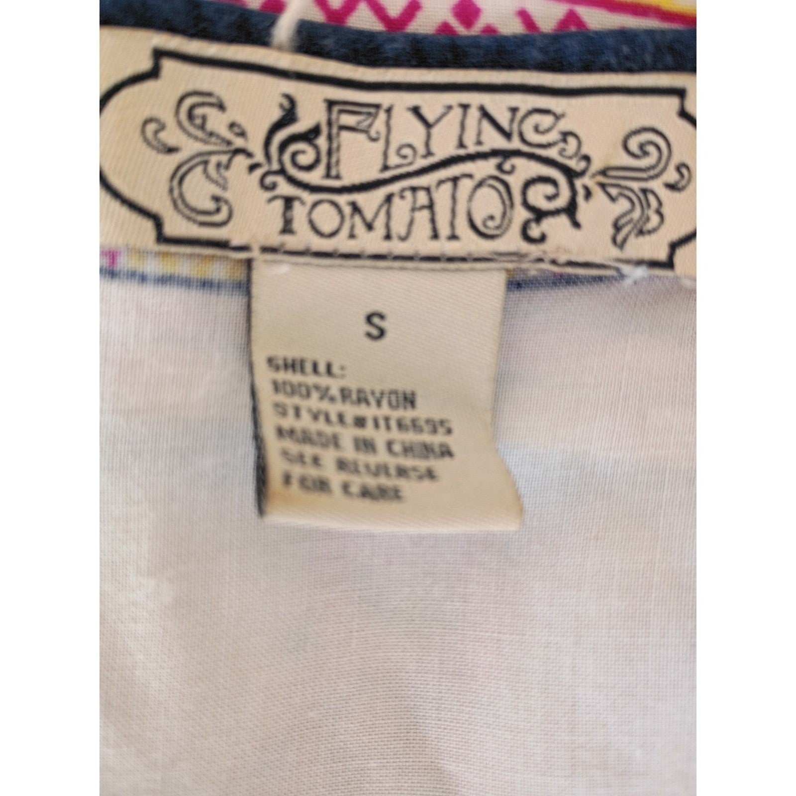 Flying Tomato Bohemian Tank Top S Paisley Print Sleeveless Sheer Lightweight