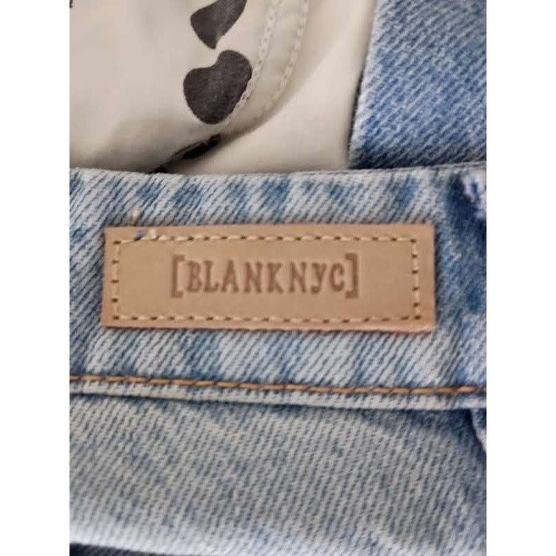 BlankNYC Jean 26x33 Tall High Rise Cooper Long Slim Straight Light Wash SideSlit