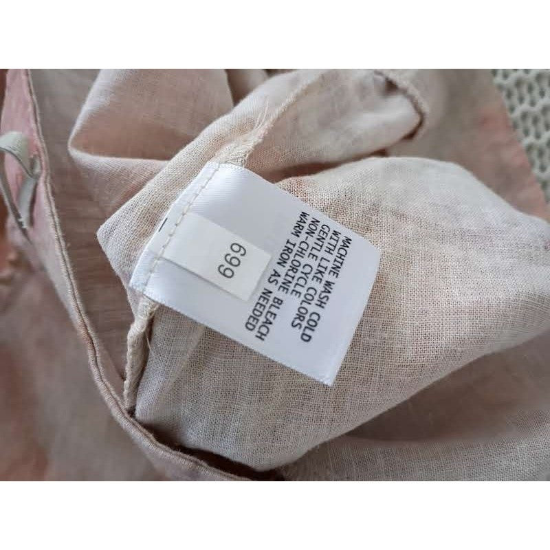 Rachel Zoe NWT Linen Blend Wide Leg Tropical Palm Tree Print Pants Peach Pink