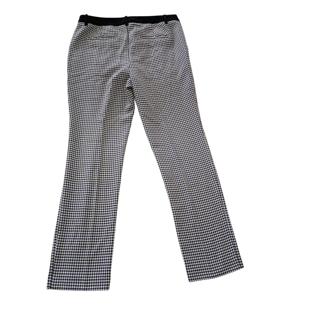 Calvin Klein Houndstooth Pants Black White Slim Fit 4 W30 x 28.5 Dress Trousser