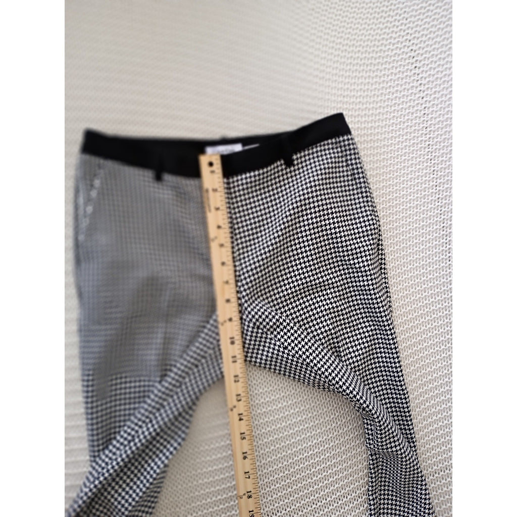 Calvin Klein Houndstooth Pants Black White Slim Fit 4 W30 x 28.5 Dress Trousser