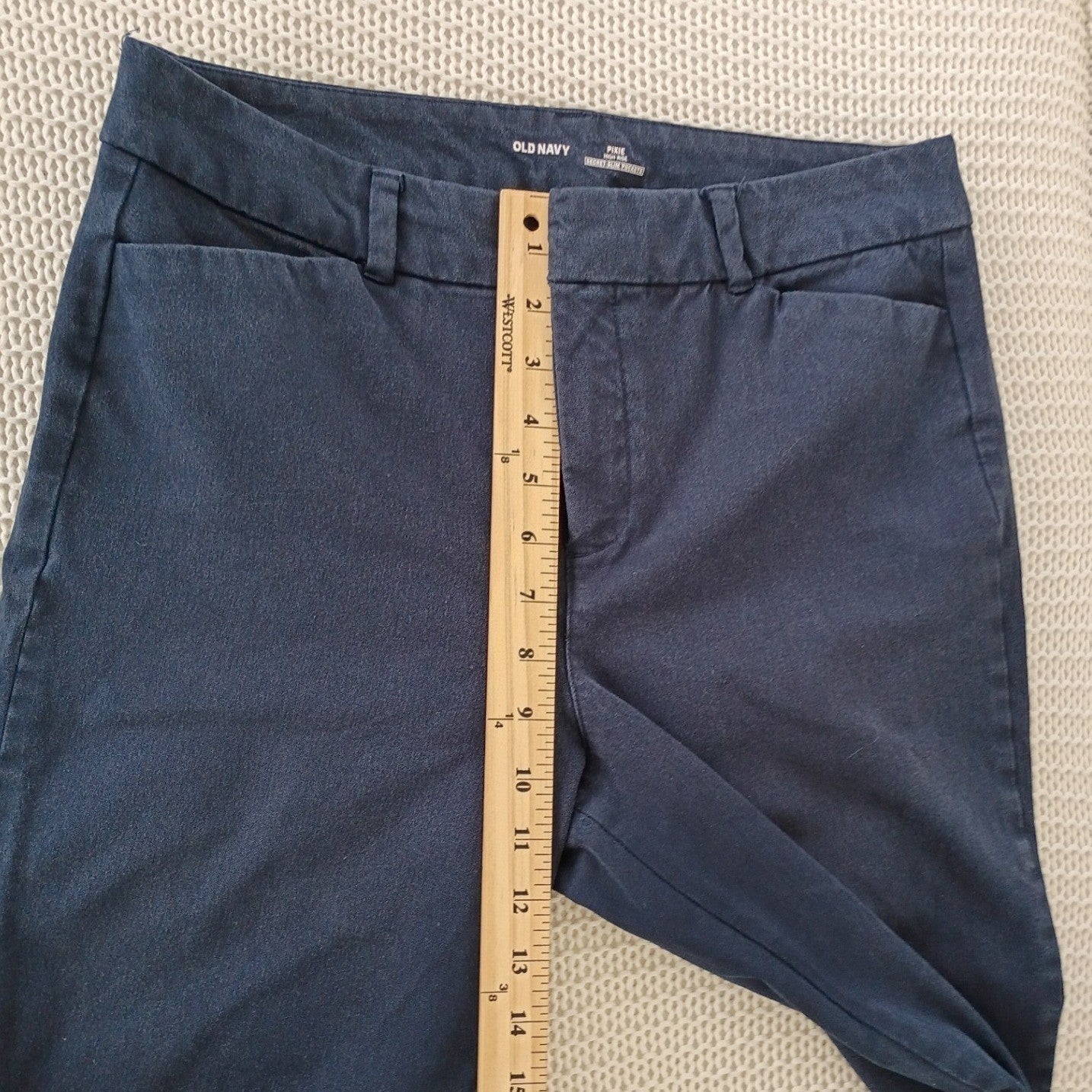 Old Navy Pixie High Rise Navy Blue Secret-Slim Pocket Ankle Pants Sz 10 31x26