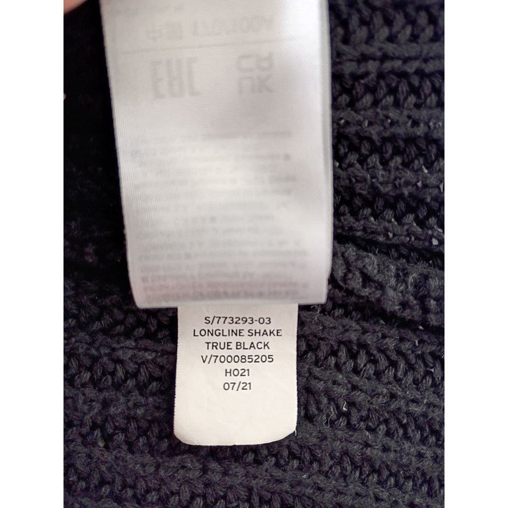 GAP 100% Cotton True Black L Longline Shawl Collar Cardigan Sweater Minimalist