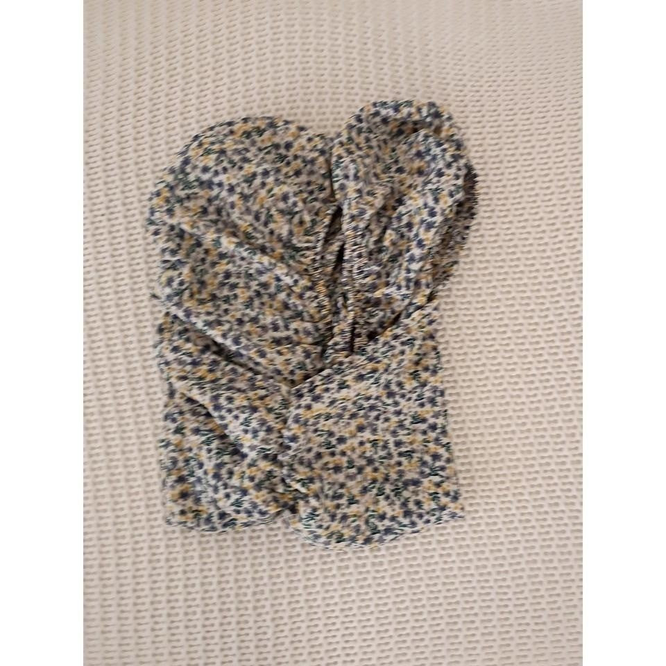 Sienna Sky Floral Puff Sleeve Cropped Top Cottagecore Boho Blouse XS/S
