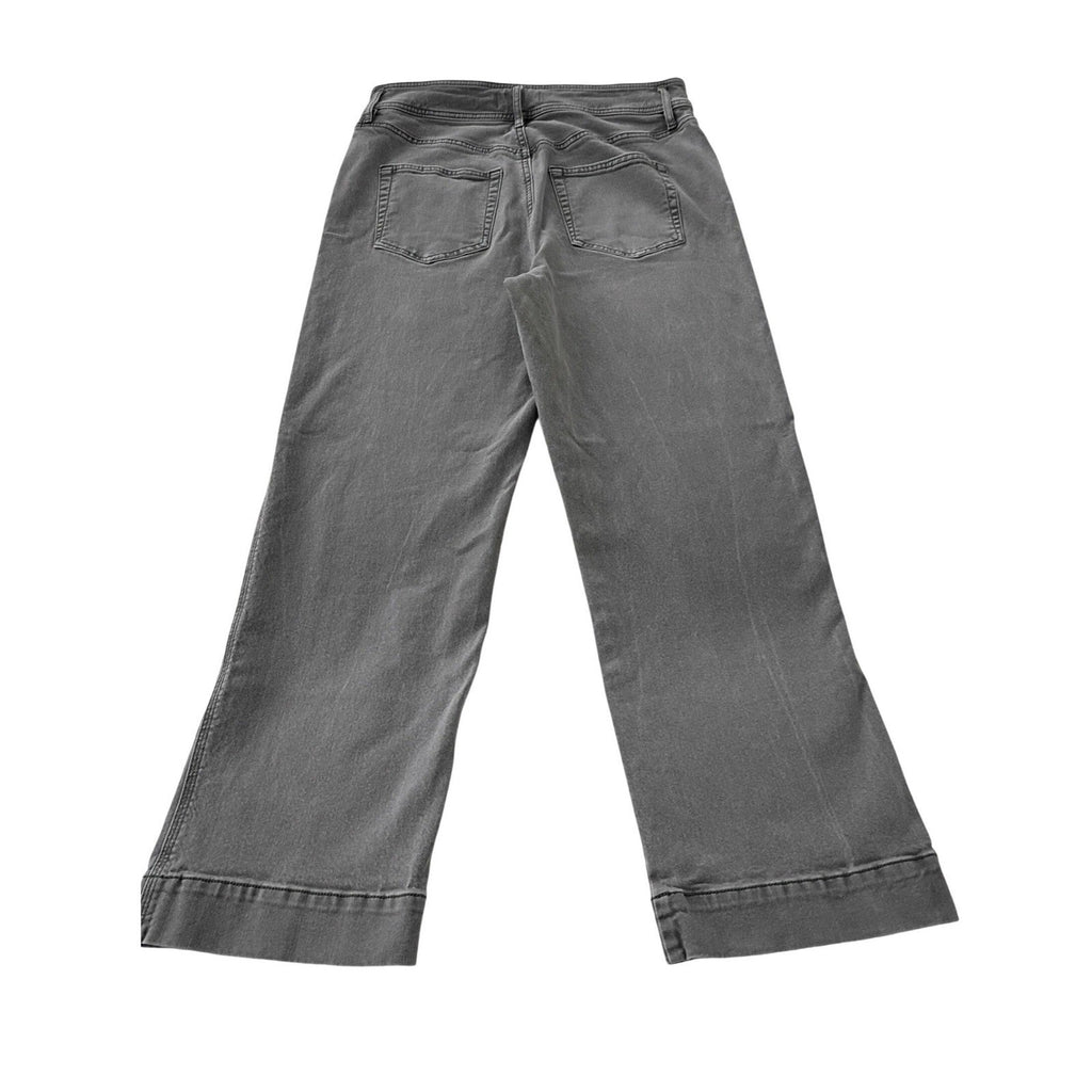 LOFT High Waisted Slim Wide Leg Olive Green Denim Jeans 8/29x28 $98