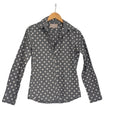 Banana Republic Soft Wash Shirt Polka Dot Grey White Button Down Classic Fits S