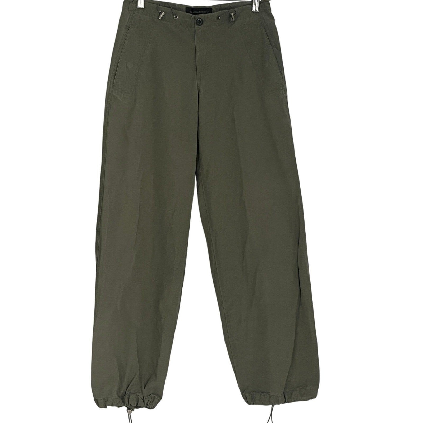 Banana Republic Olive Green Cargo Pants Drawstring Cropped Leg Size Fit 26)