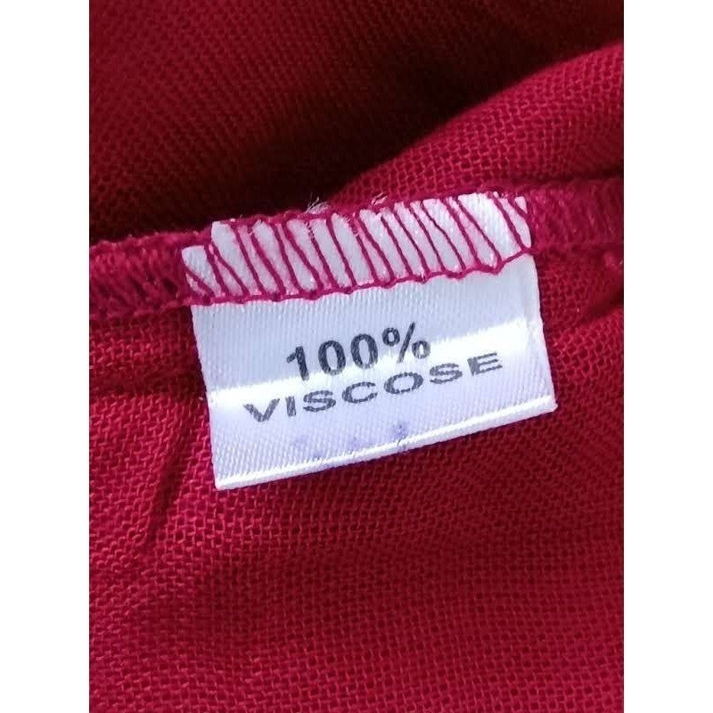NWT Rhea India Burgundy Viscose Kurta Tunic Top  L/XL Boho V-Neck 3/4 Sleeve