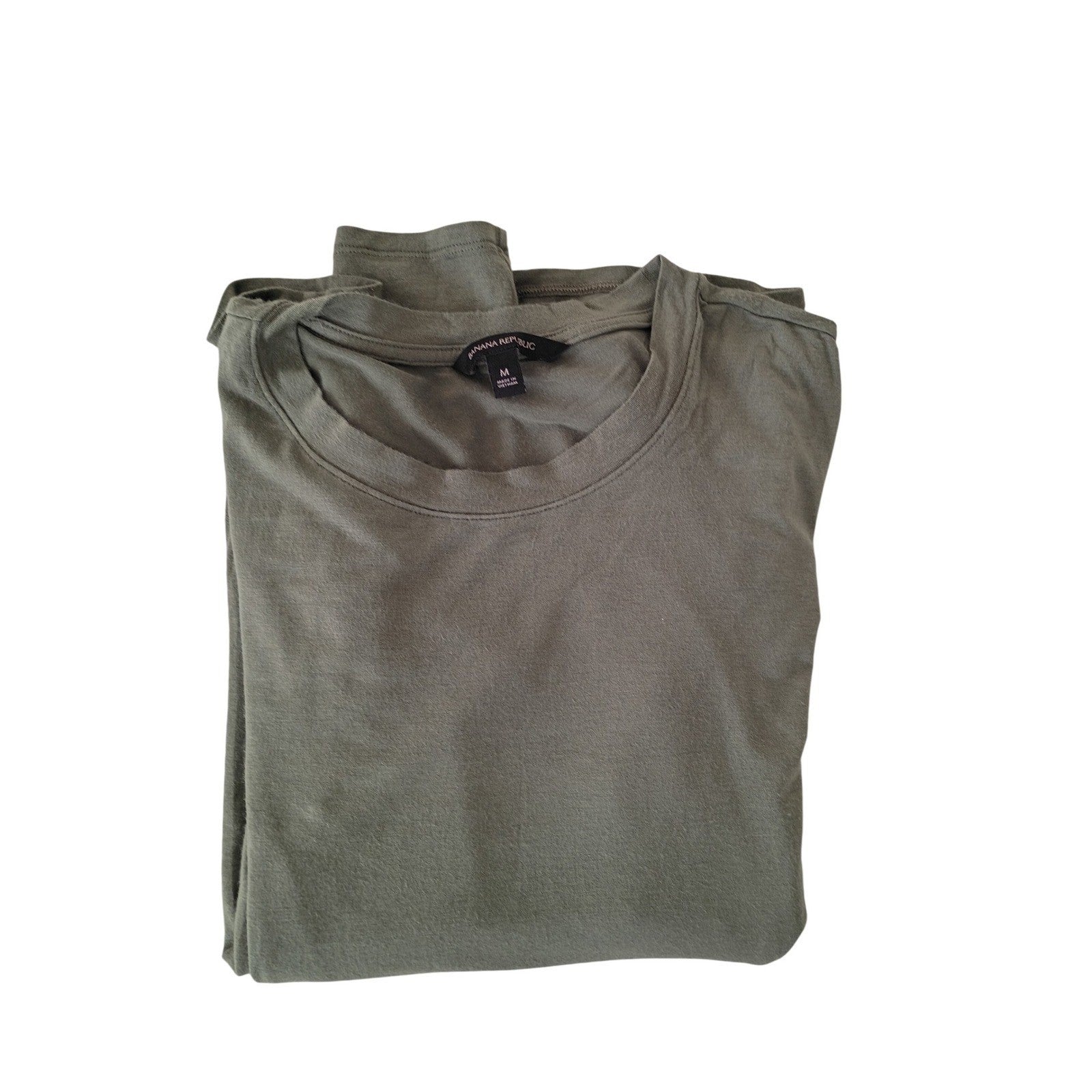 Banana Republic Olive Green Long Sleeve Crew Neck Modal Blend Top Size M