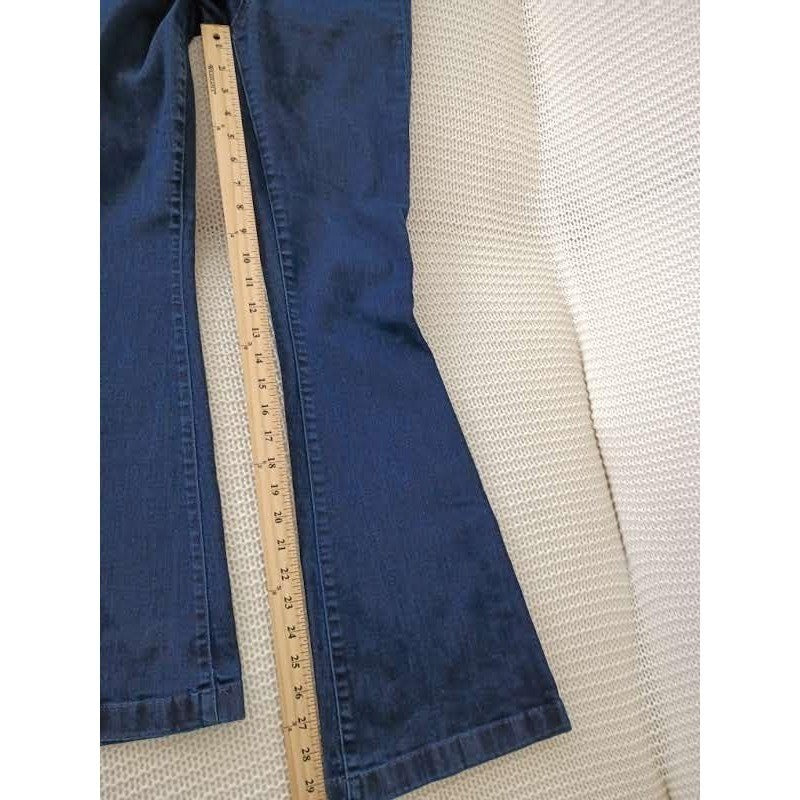 Gap 1969 High Rise Flare Jeans Dark Wash Denim Womens Blue Wide Leg 27x31