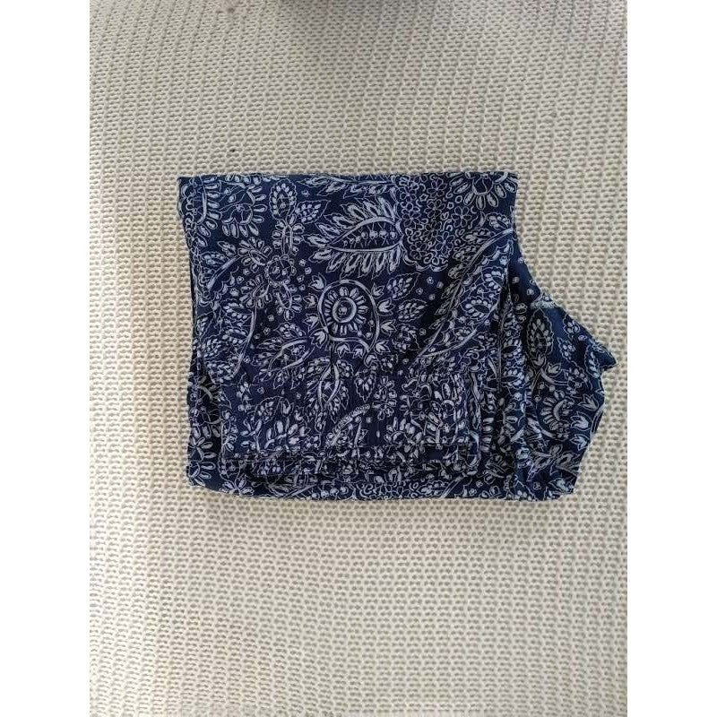 Madewell Blue White Paisley Floral Elastic Waist Viscose Pull On Pants S/M
