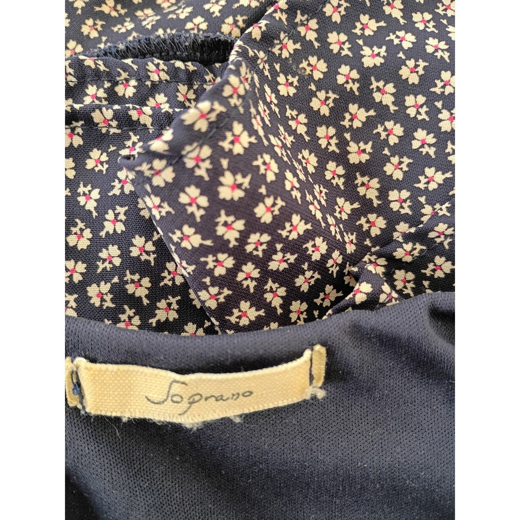 Soprano Coquette Navy Floral Print Cami Top Small Feminine
