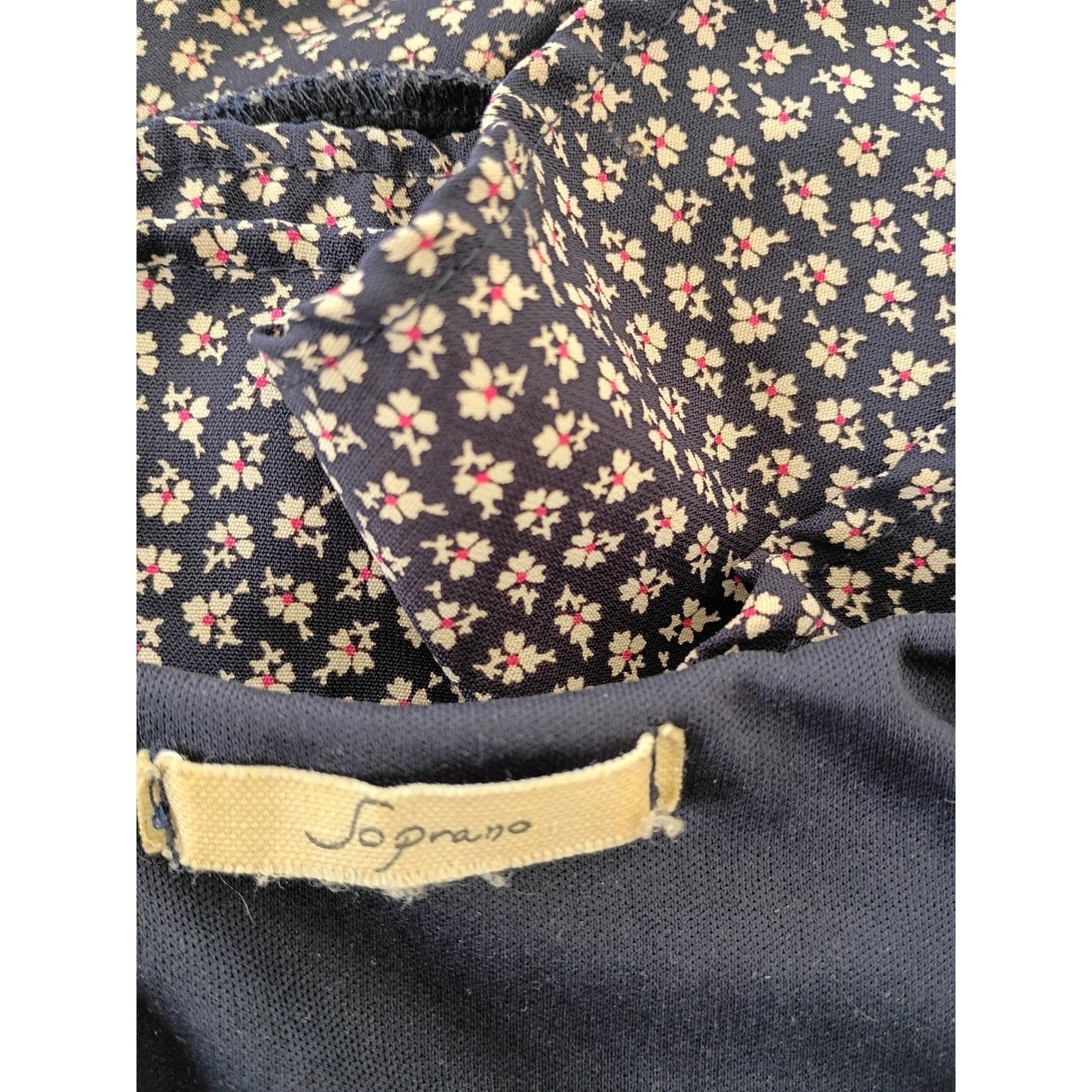 Soprano Coquette Navy Floral Print Cami Top Small Feminine