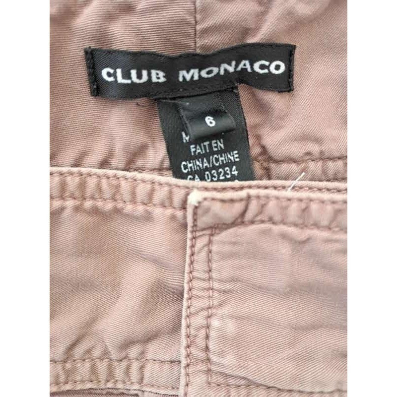 Club Monaco Womens Mauve Pink Utility Cargo Wide Leg Pants Size 6 100% Cotton
