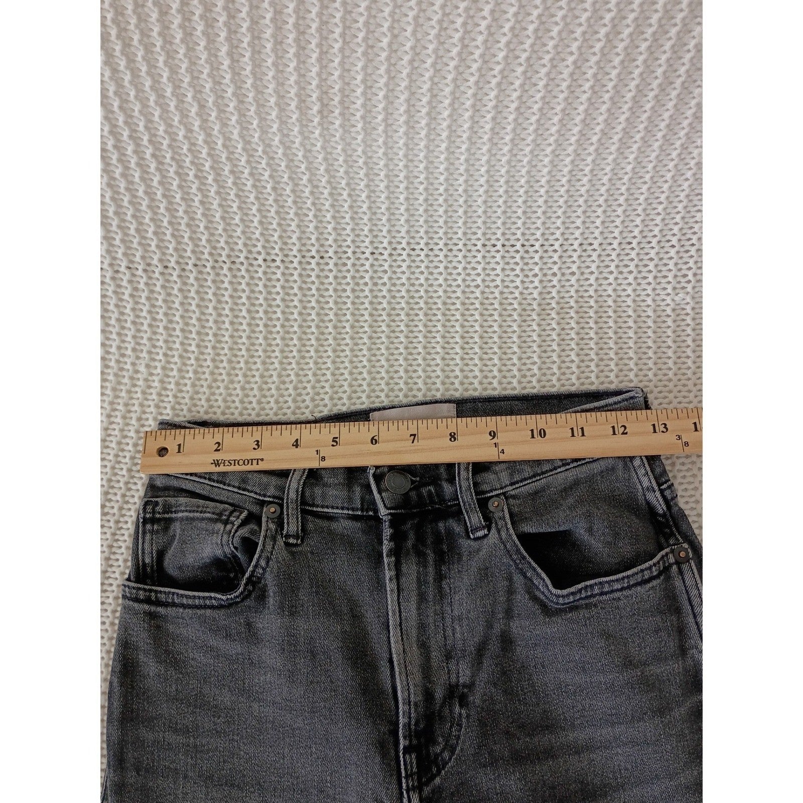 ZARA High Waisted Skinny Jeans Faded Black Denim 2 US 24x27 Sculpting