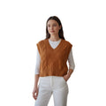 Sincerely Jules NWT Cable Knit Sweater Vest L Amber Orange Preppy Y2K Style