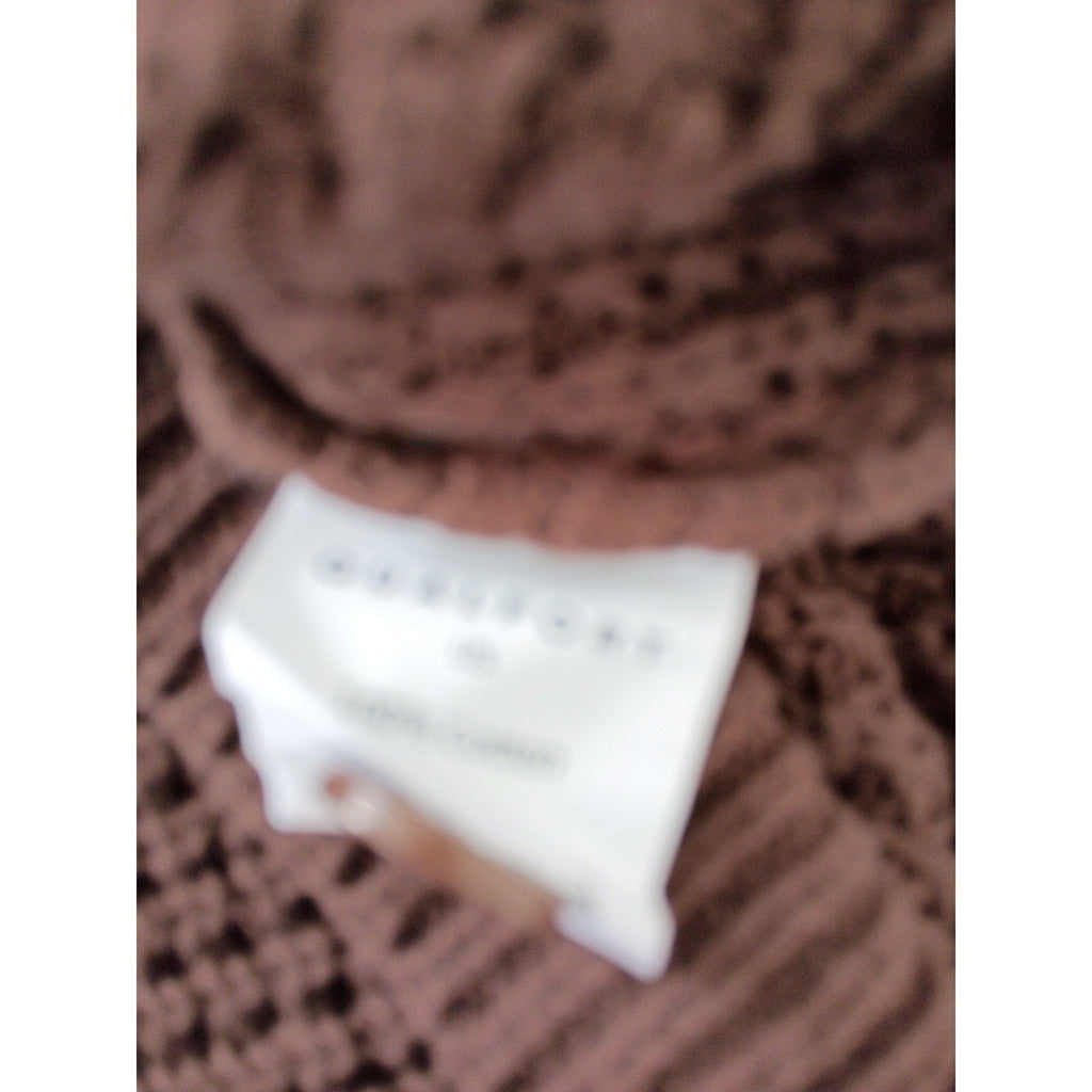 Qualfort Brown Oversized Waffle Knit Button Cardigan 100% Cotton Plus Size 2XL