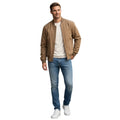 SLATE & STONE 98% Cotton Bomber Jacket Brown Full Zip Minimal Casual