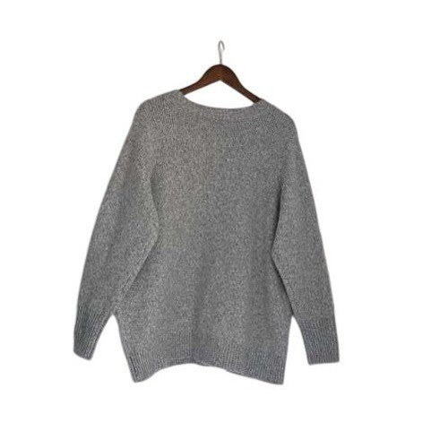 Lane Bryant NWT Sweater Plus Sz 22-24 Gray Sparkle Bead Crew Neck Long Sleeve