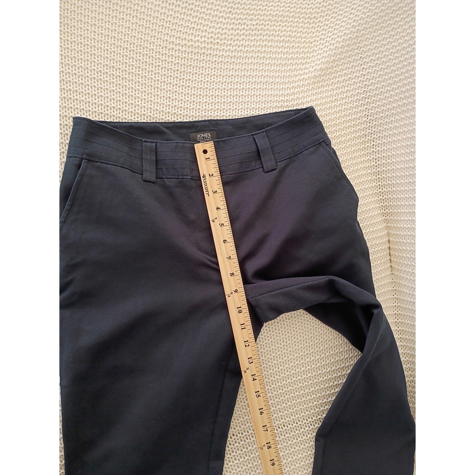 Jones New York Signature Dress Pants Navy Straight Stretch W28-29 NWOT