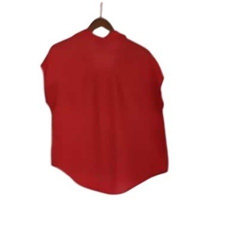 Lucky Brand Red Viscose Short Sleeve Button Down Shirt Women's M