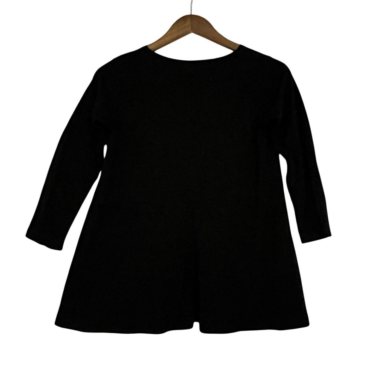 Muji Modal Cotton Blend Black Long Sleeve Top Size S Boat Neck Everyday Wear