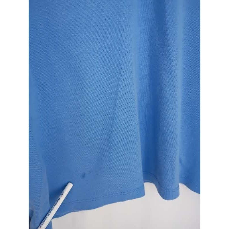 Charter Club Blue 100% Supima Cotton Long Sleeve Split V-Neck Polo Shirt L
