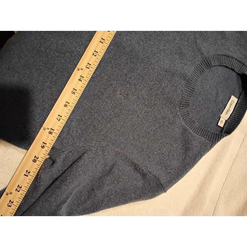 Calvin Klein Wool Blnd Crewneck Pullover Sweater Dark Gray Size Medium