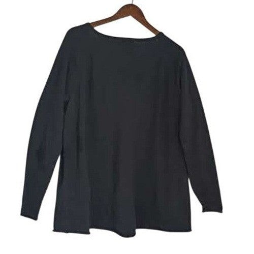 H&M Basic Super Cozy Large Charcoal Grey Wool Blend Crew Neck Knit Sweater