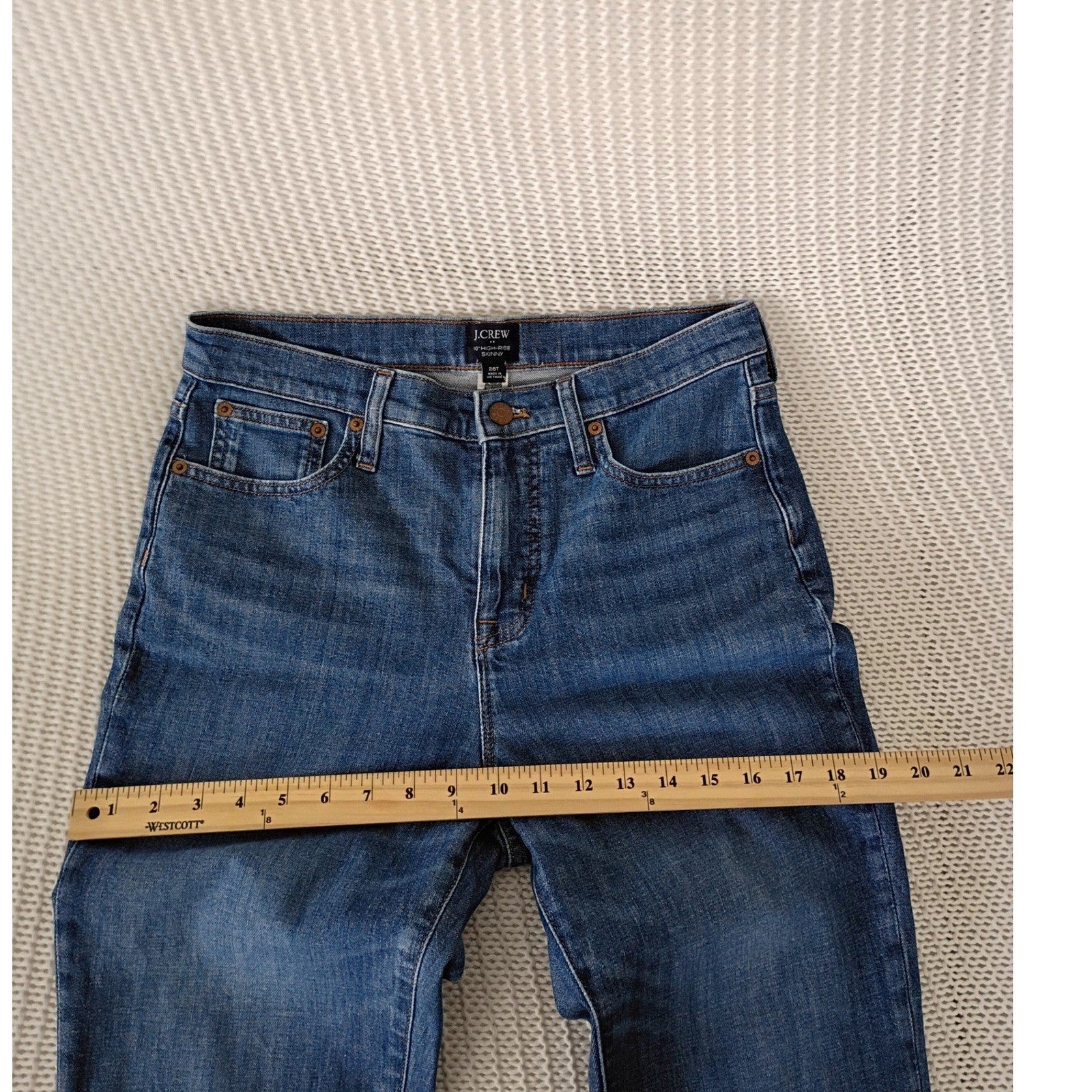 J.Crew Re-Imagined High Rise Skinny Jeans Medium Wash Blue 28Tx30 Tall Denim