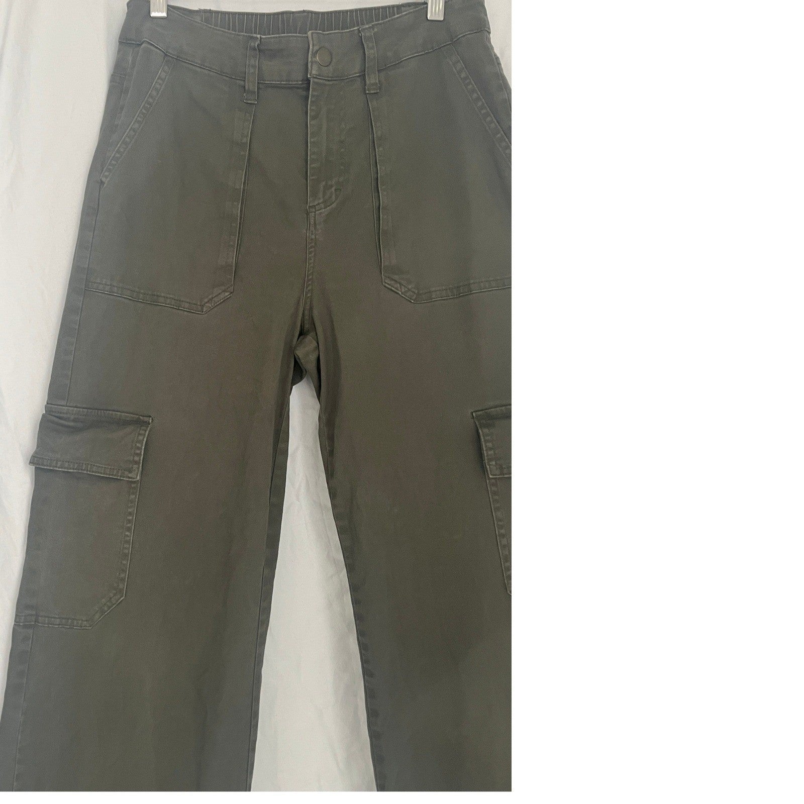 Wild Fable Y2K Olive Cargo Pants Wide Leg High Rise Stretch Twill Small NWOT