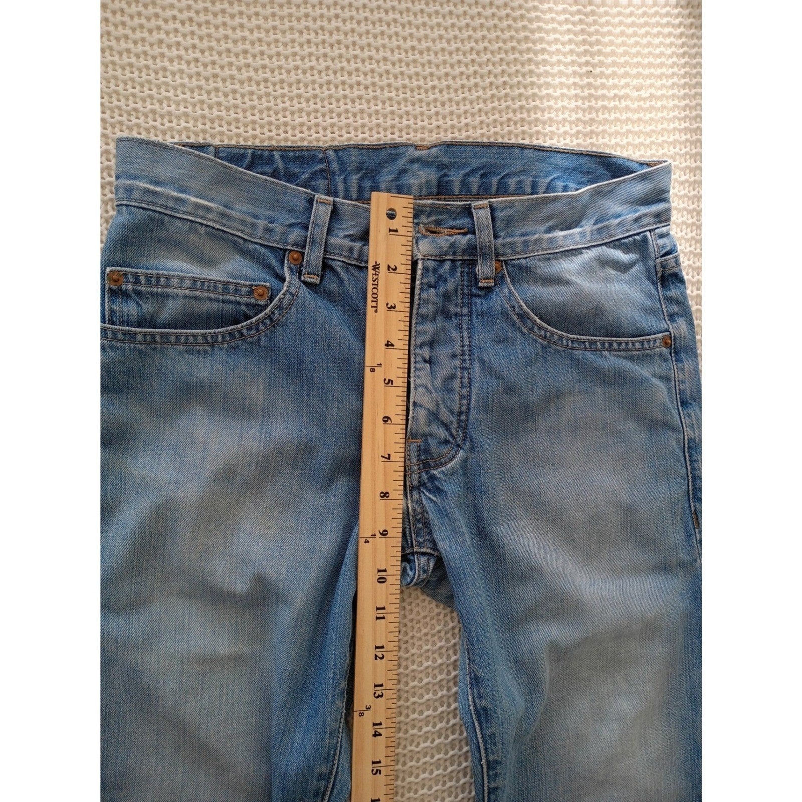 VTG Deep Pocket Jean Co USA Kentucky Straight Leg Jeans Light Wash Button Fly 29