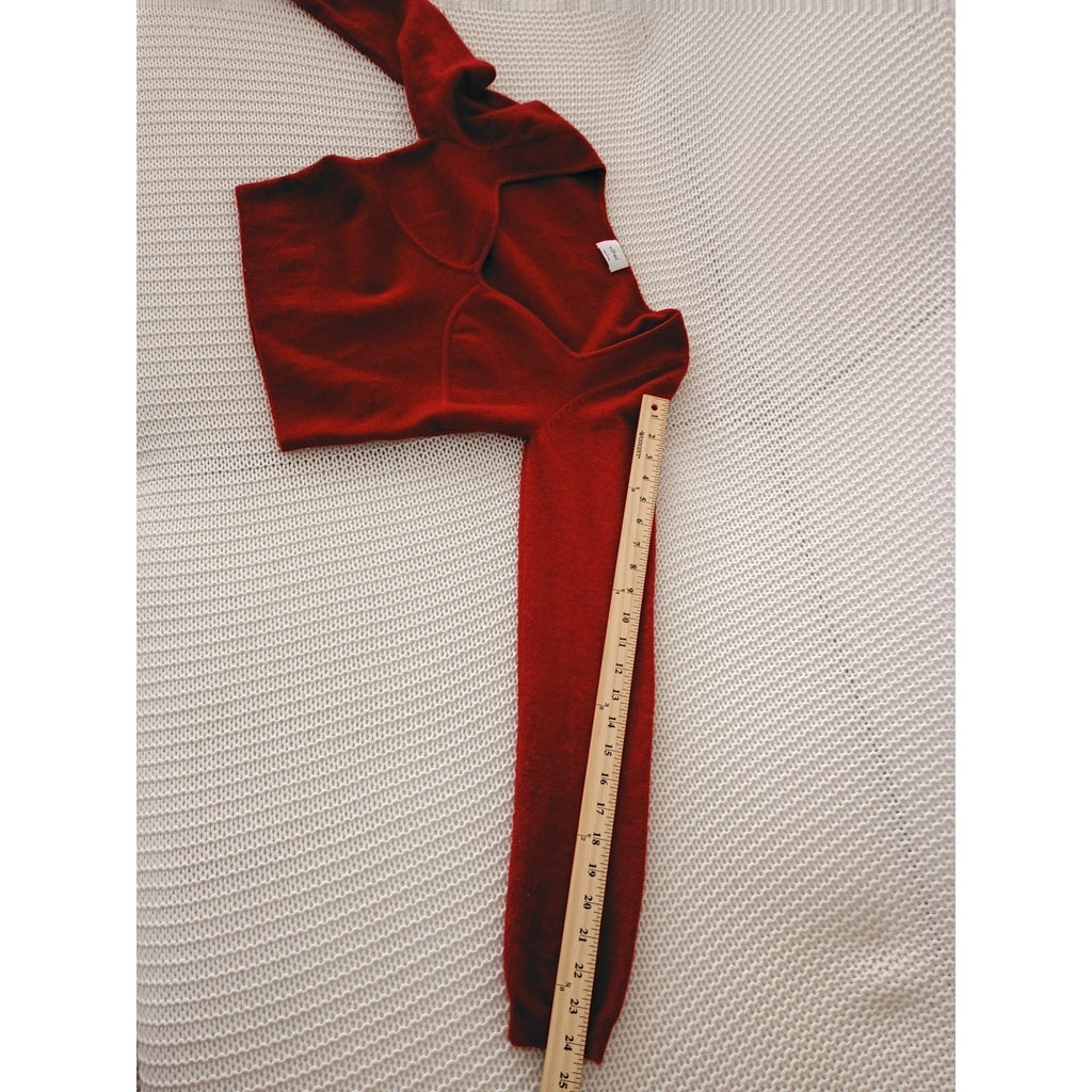 Wilfred Aritzia Red Wool Cashmere Sweetheart Bustier Sweater Fits S XS Balletcor