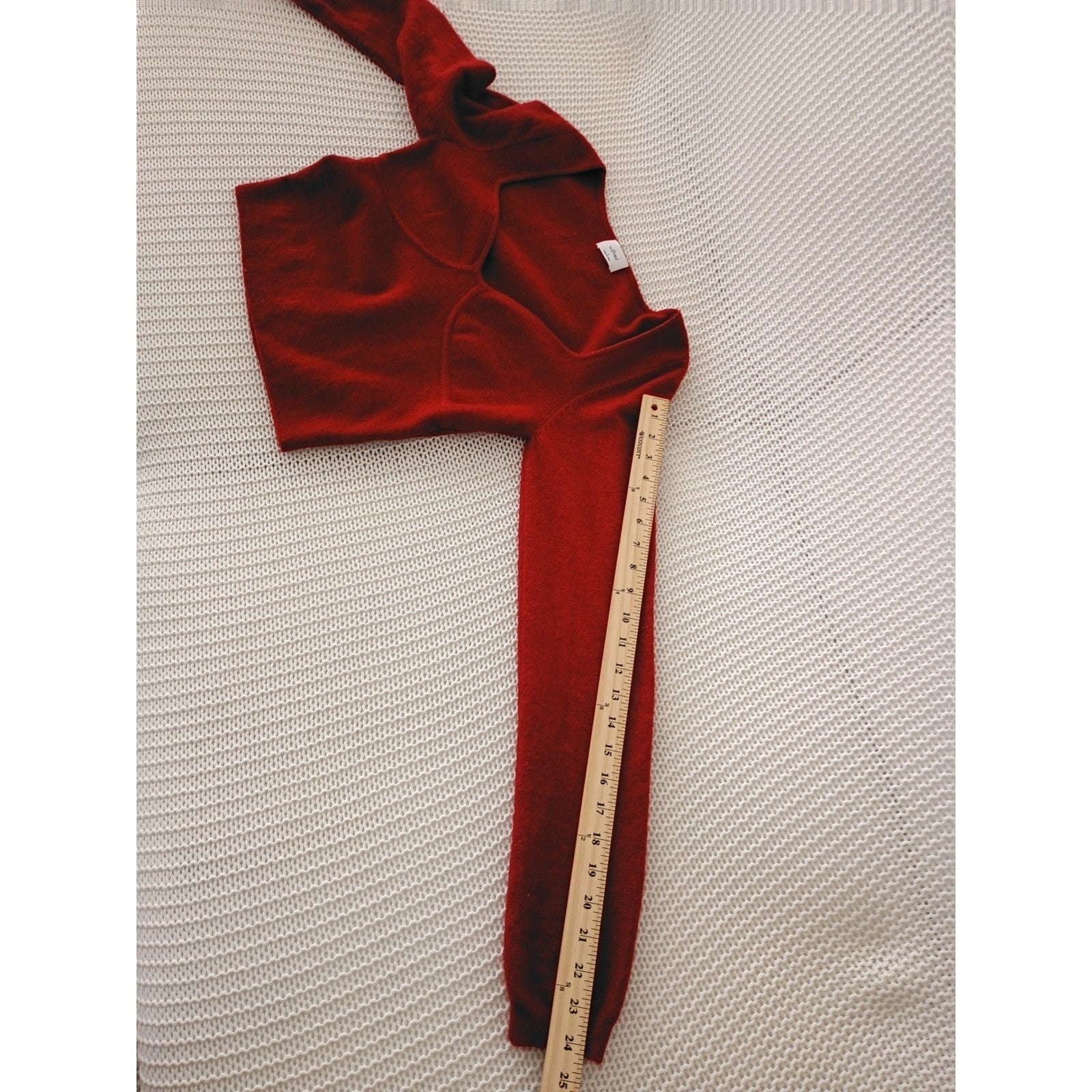 Wilfred Aritzia Red Wool Cashmere Sweetheart Bustier Sweater Fits S XS Balletcor