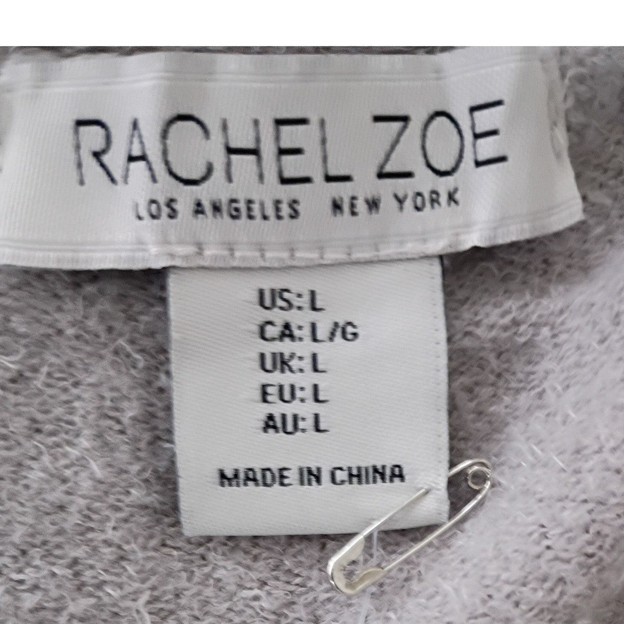 Rachel Zoe Oversized Elegant Long Cardigan Knit Belted Pockets Beige Size L