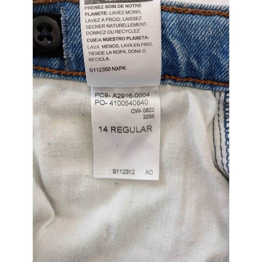 Levi's 501 Straight Leg Jeans Distressed Blue Wash Button Fly Women W25 L30