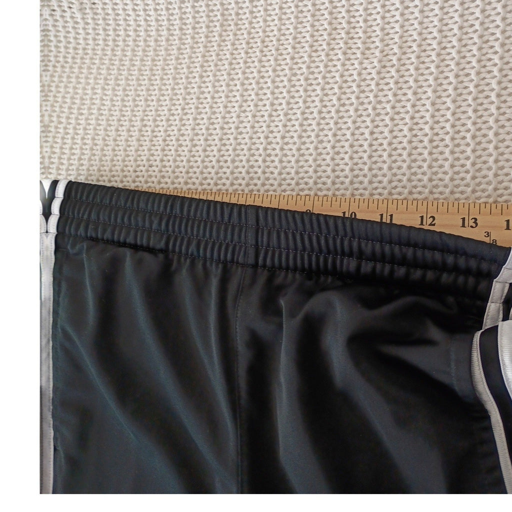 Adidas Youth 10/12 Track Pants Black White 3 Stripe Joggers Fits Women Petite S